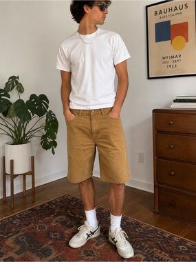 Levi’s 505 Men’s Tan Denim Shorts W32 Classic Casual Carpenter Style